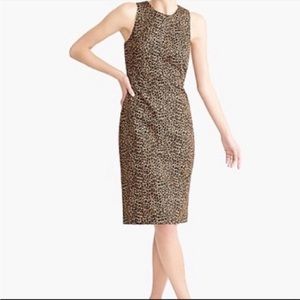 Sleeveless Leopard Print Sheath Dress - Brown/Black